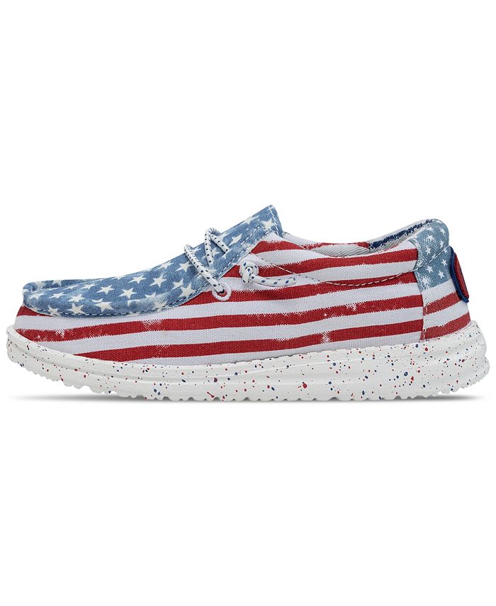 Hey Dude Little Kids Wally Stars and Stripes Casual Moccasin Sneakers ...
