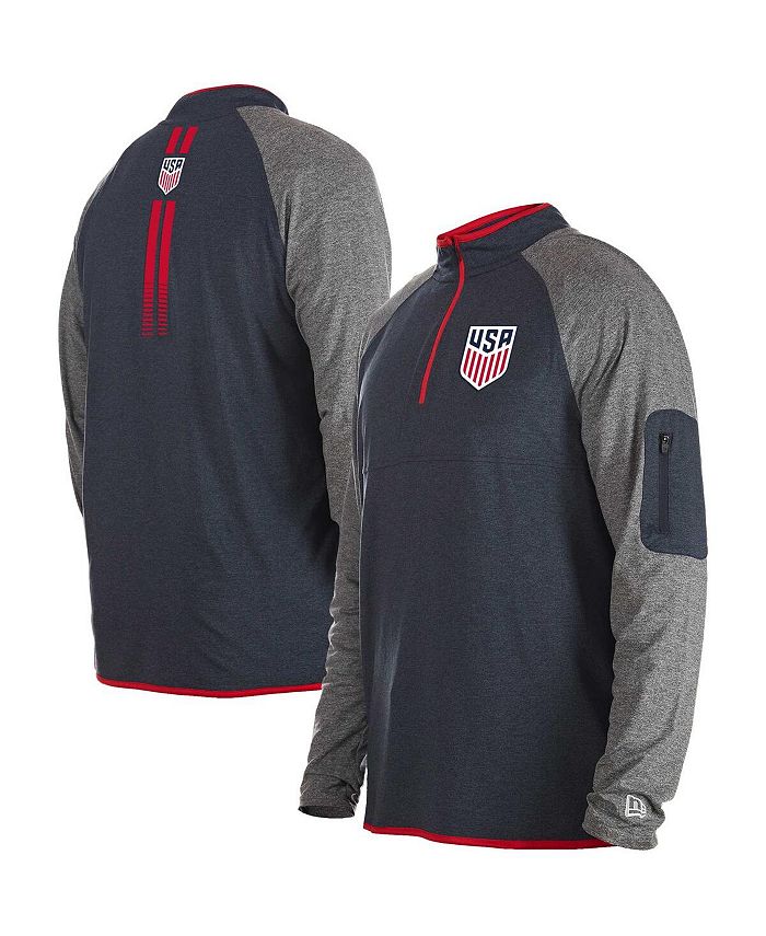 New Era Men's Navy Usmnt Active Raglan QuarterZip Top Macy's