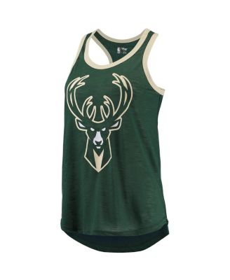 Women's Hunter Green Milwaukee Bucks Showdown Scoop-Neck Racerback Tank Top