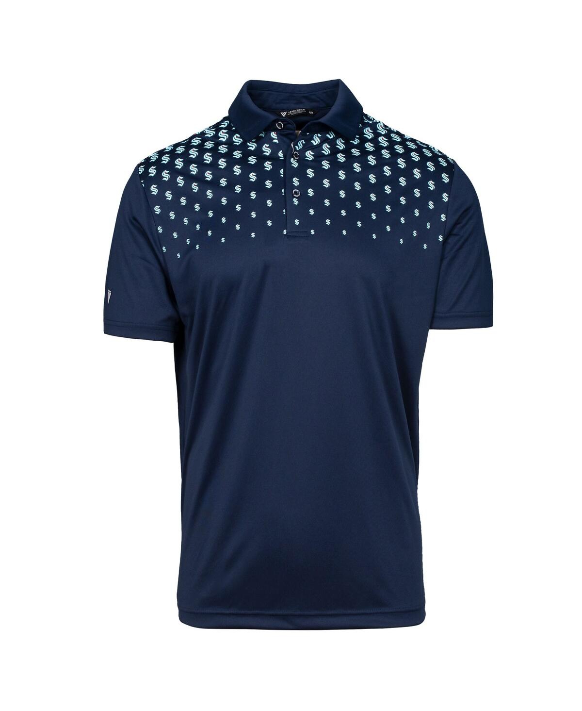 Shop Levelwear Men's  Navy Seattle Kraken Nhl X Pga Original Polo Shirt