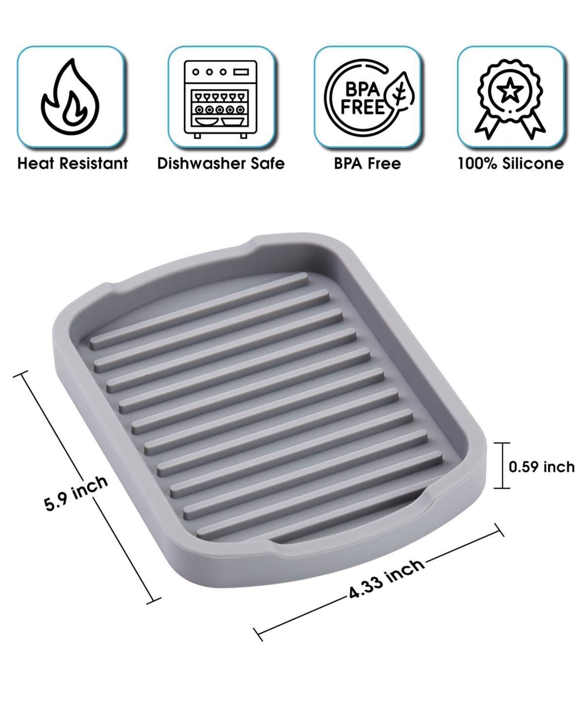 Shop Cheer Collection Silicone Soap Tray, Small, 2 Pack In Gray
