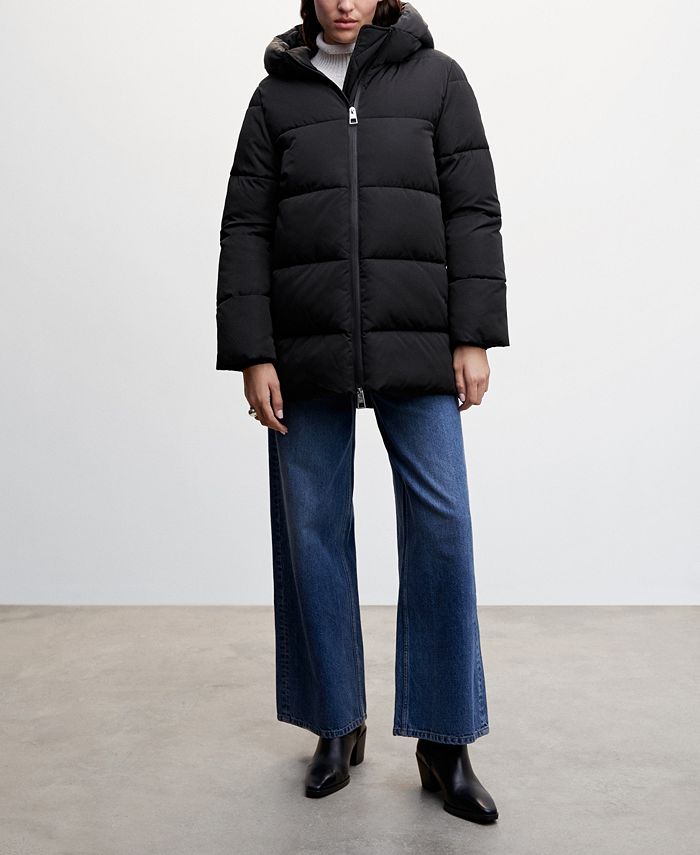MANGO Women's Hood Quilted Coat Macy's