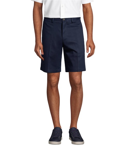 Мужские Lands' End Men's No Iron 9" Comfort Waist Plain Front Chino Short