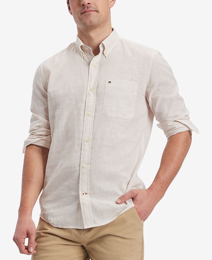 Tommy Hilfiger Men's Porter Linen Blend Long-Sleeve Shirt - Macy's