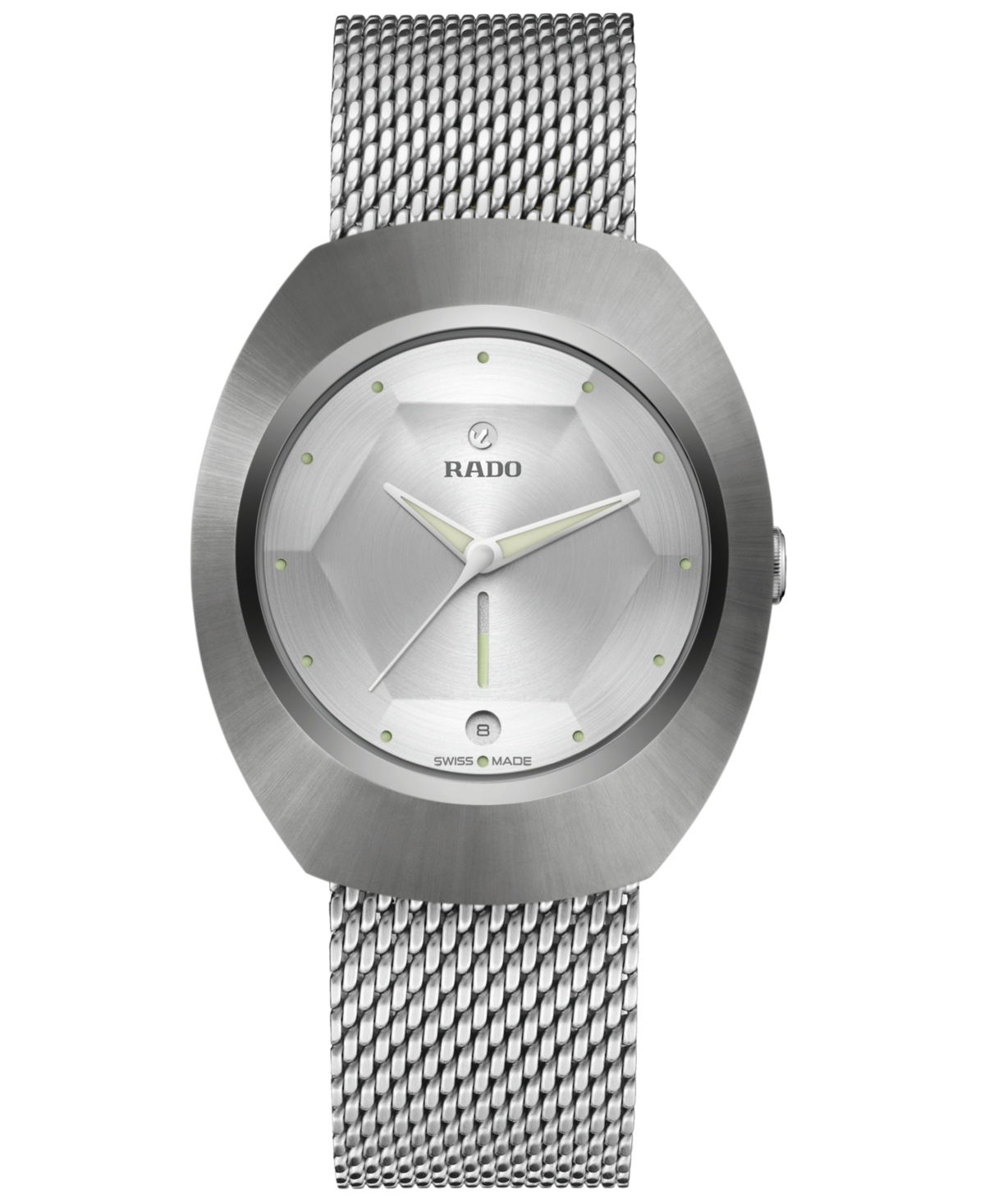 Rado Unisex Swiss Automatic Diastar Original 60th Anniversary Edition Stainless Steel Mesh Bracelet Watch In Gray