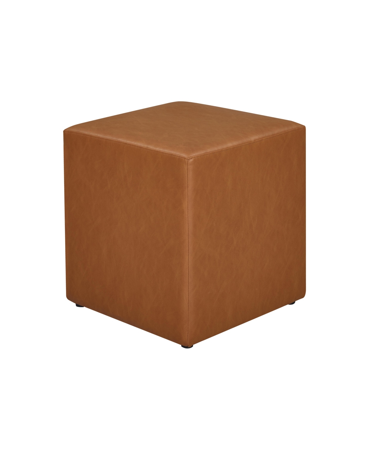 Lifestyle Solutions Studio Living 29.5" Newcastle Faux Leather Ottoman In Camel