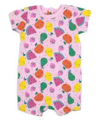 Baby Girls Fruity Short Sleeved Romper and Shoes, 2 Piece Set