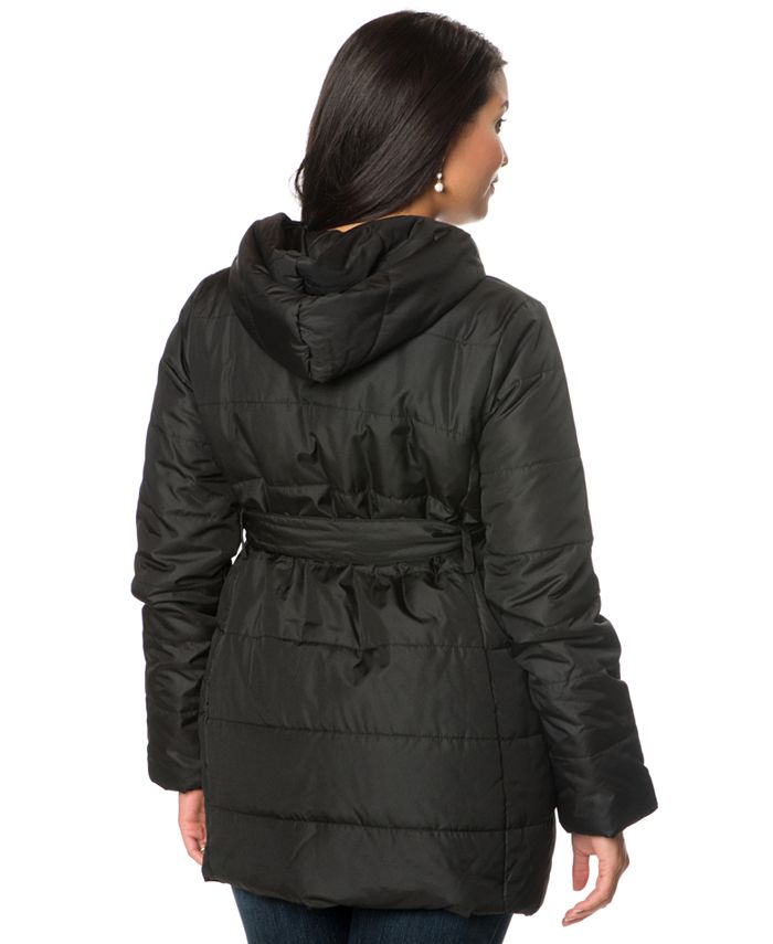 Motherhood Maternity Belted Hooded Coat Macy's