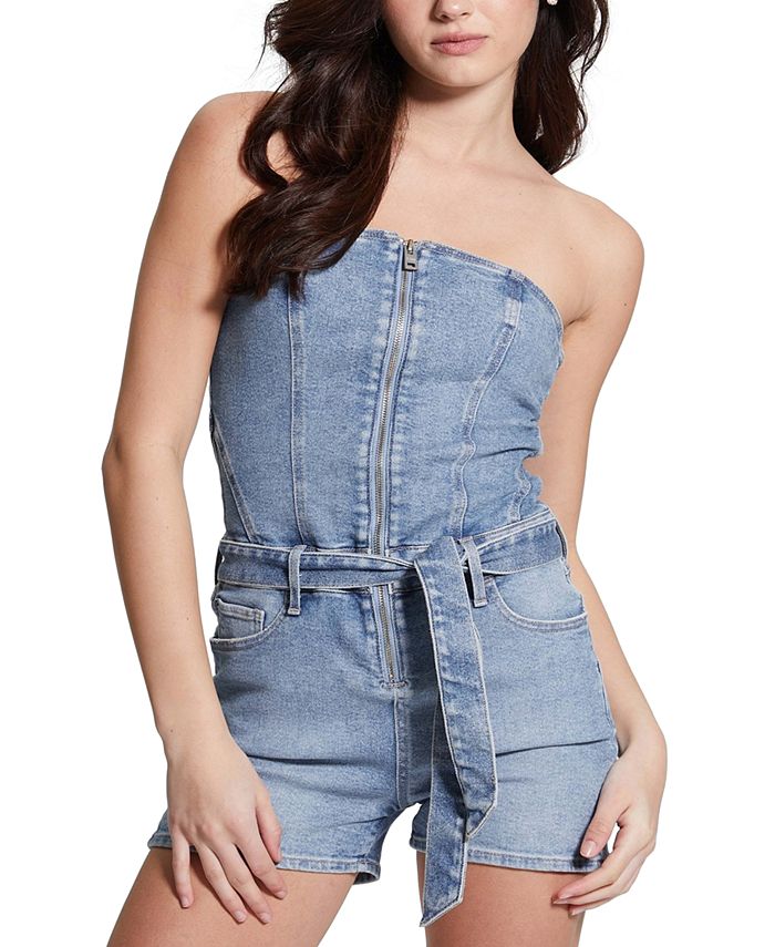 GUESS Eco Rosemary Fitted Denim Jumpsuit - Macy's