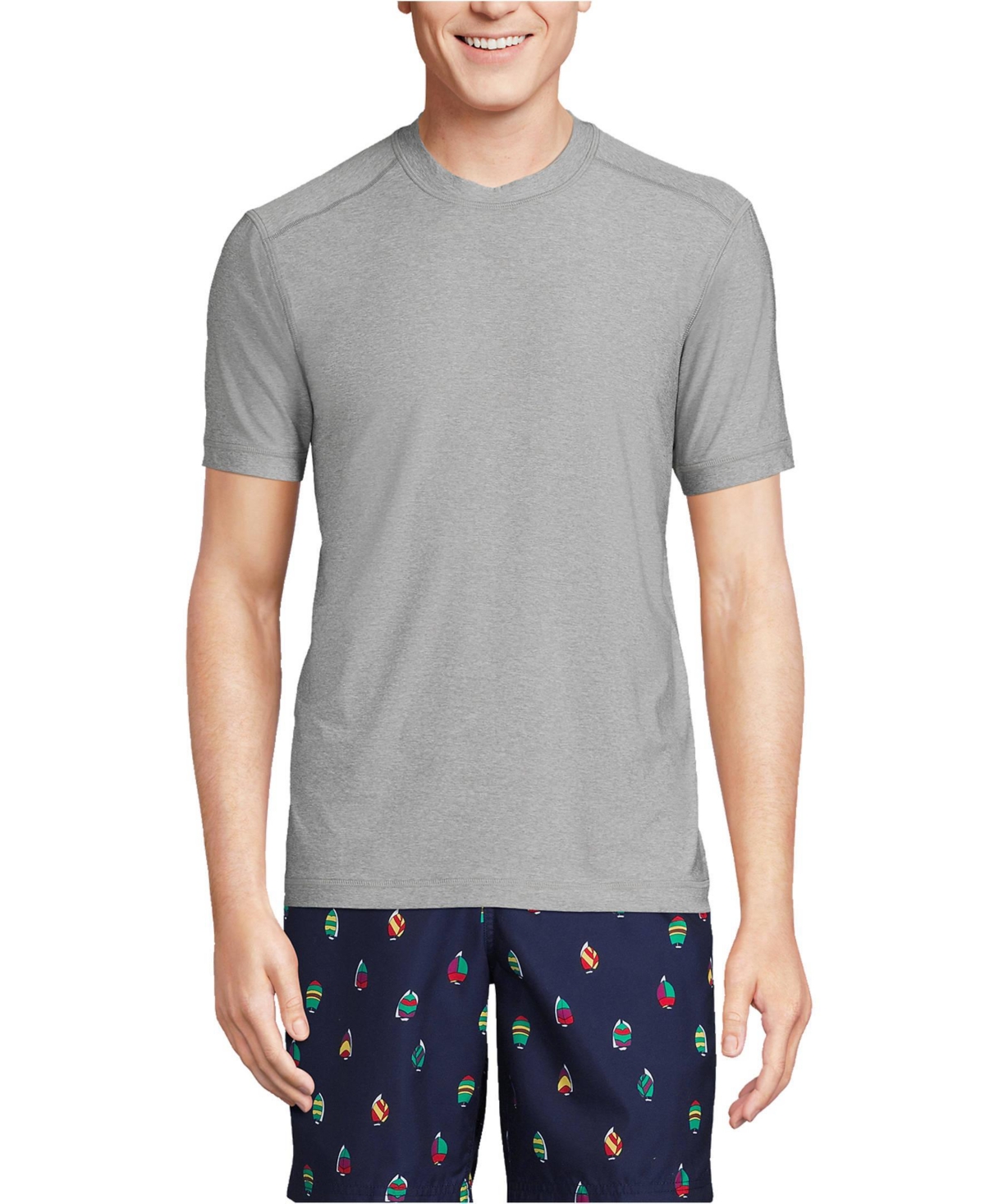 Lands' End Men's Short Sleeve Upf 50 Swim Tee Rash Guard