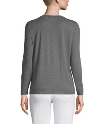 Women's Relaxed Supima Cotton Long Sleeve V-Neck T-Shirt