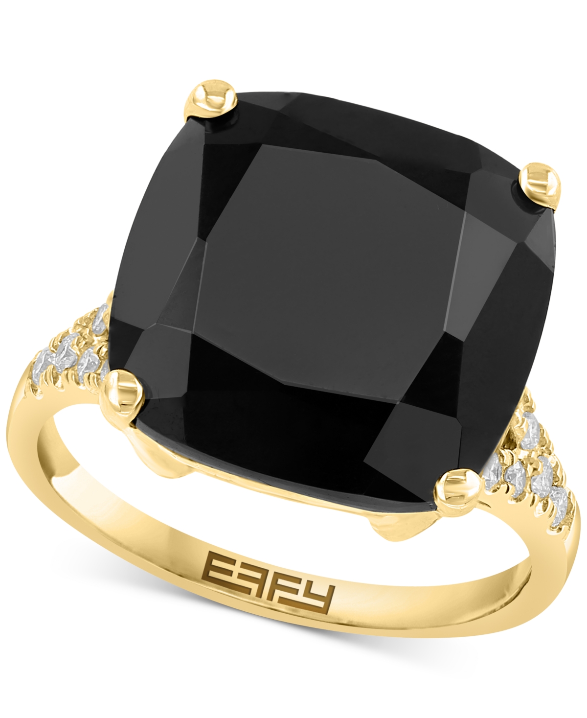Effy Collection Effy Onyx & Diamond (1/5 ct. t.w.) Statement Ring in 14k Gold