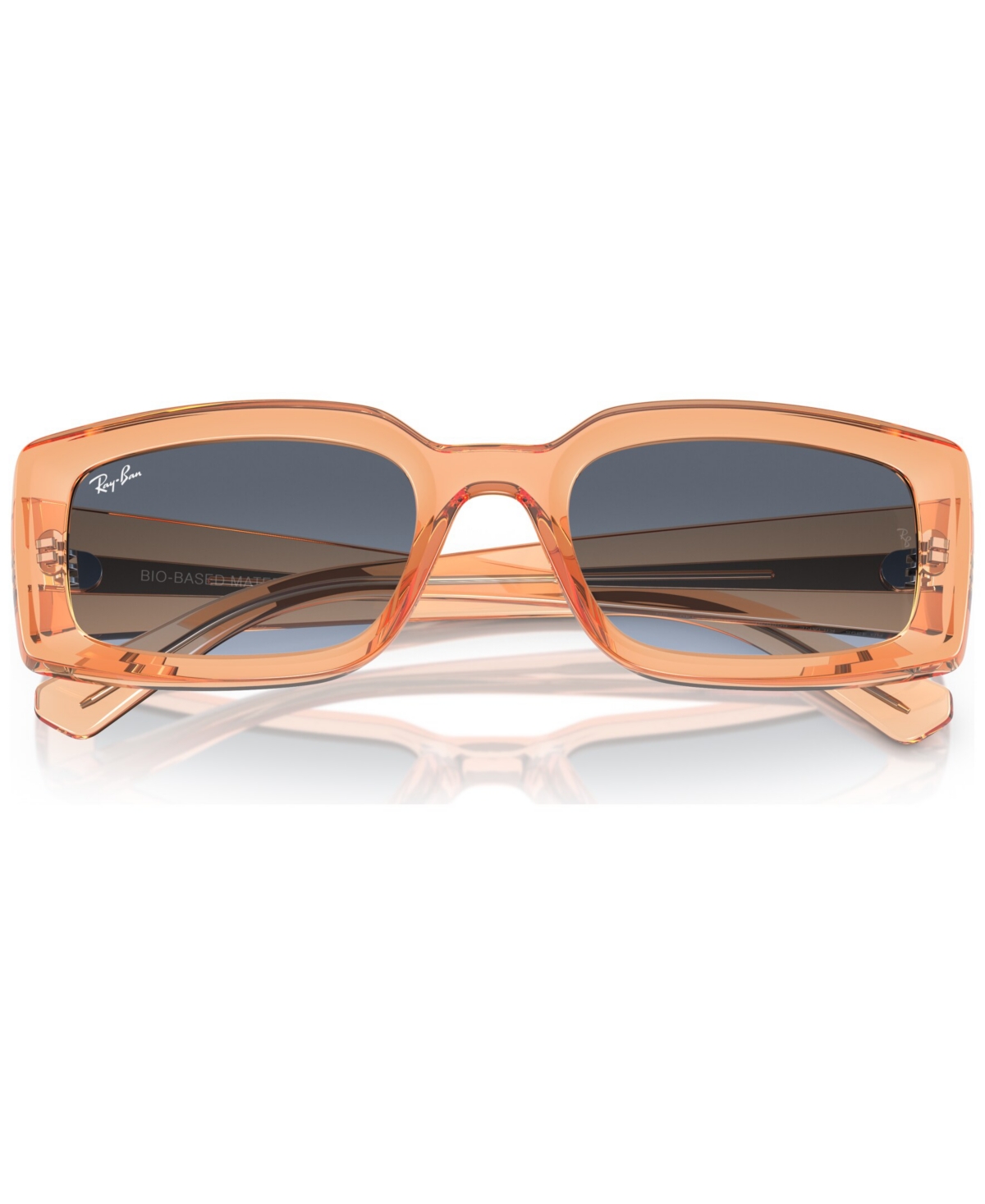 Ray Ban Womens Orange Rb4395 Kiliane Rectangle-frame Transparent Acetate Sunglasses In Gray