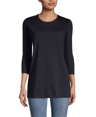 Women's Petite 3/4 Sleeve Cotton Supima Tunic