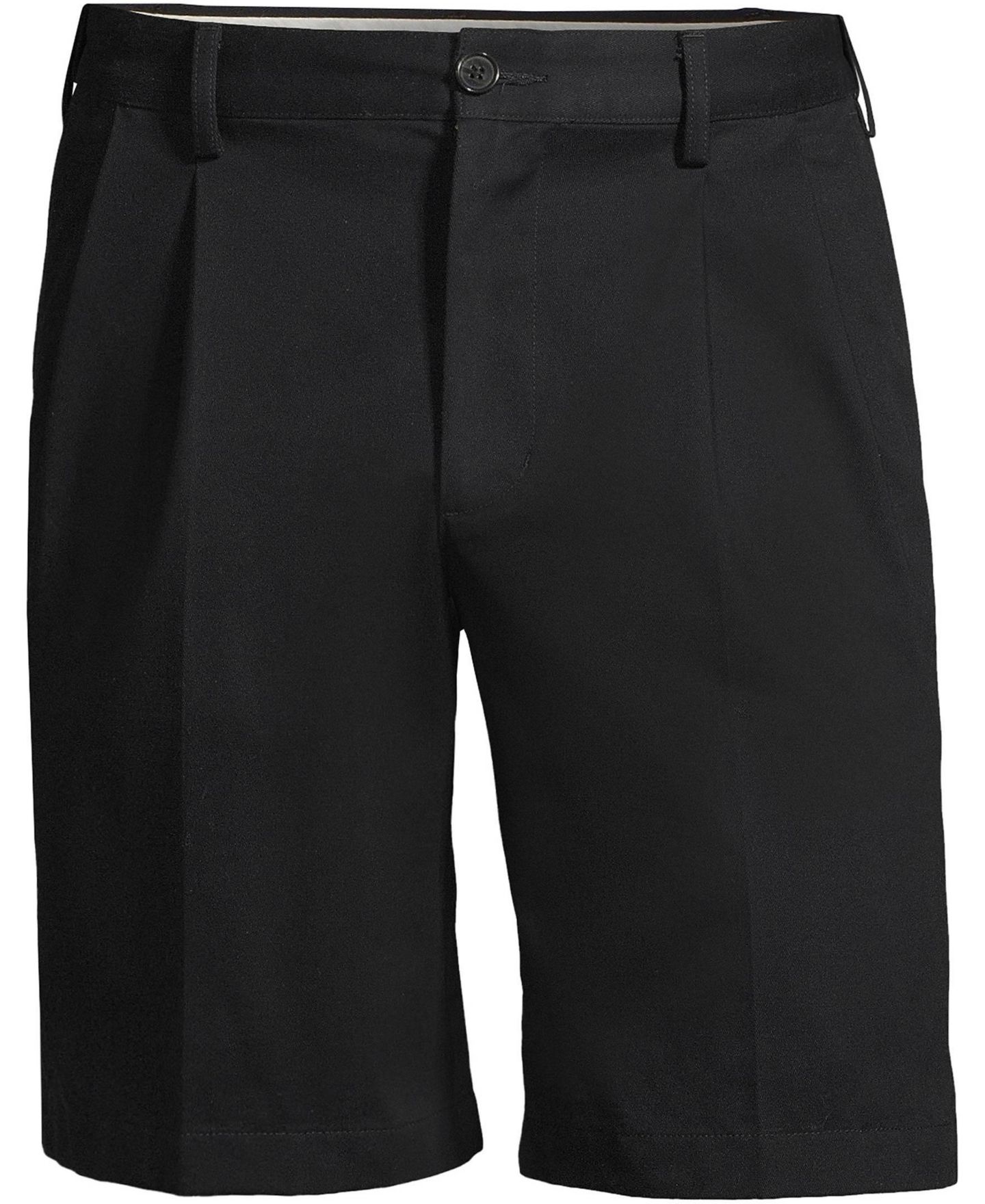 Мужские шорты Lands' End No Iron 9" Comfort Waist Pleated Front Chino Short, цвет: Чёрный — фото 3