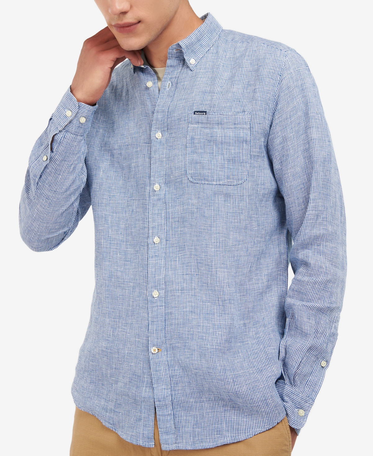 Shop Barbour Linton Tailored Shirt In Navy