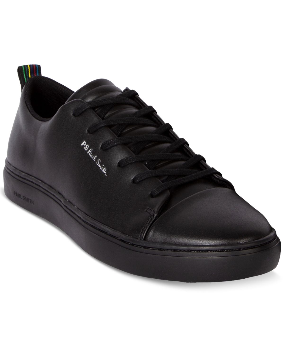 Shop Paul Smith Men's Lee Black Tape Leather Low-top Sneaker