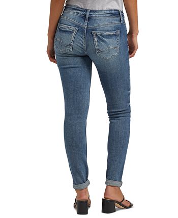Silver Jeans Co. Mid Rise Distressed Girlfriend Jeans - Macy's