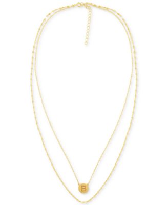 Initial Disc Layered Pendant Necklace in 18k Gold-Plated Sterling Silver, Created for Macy's