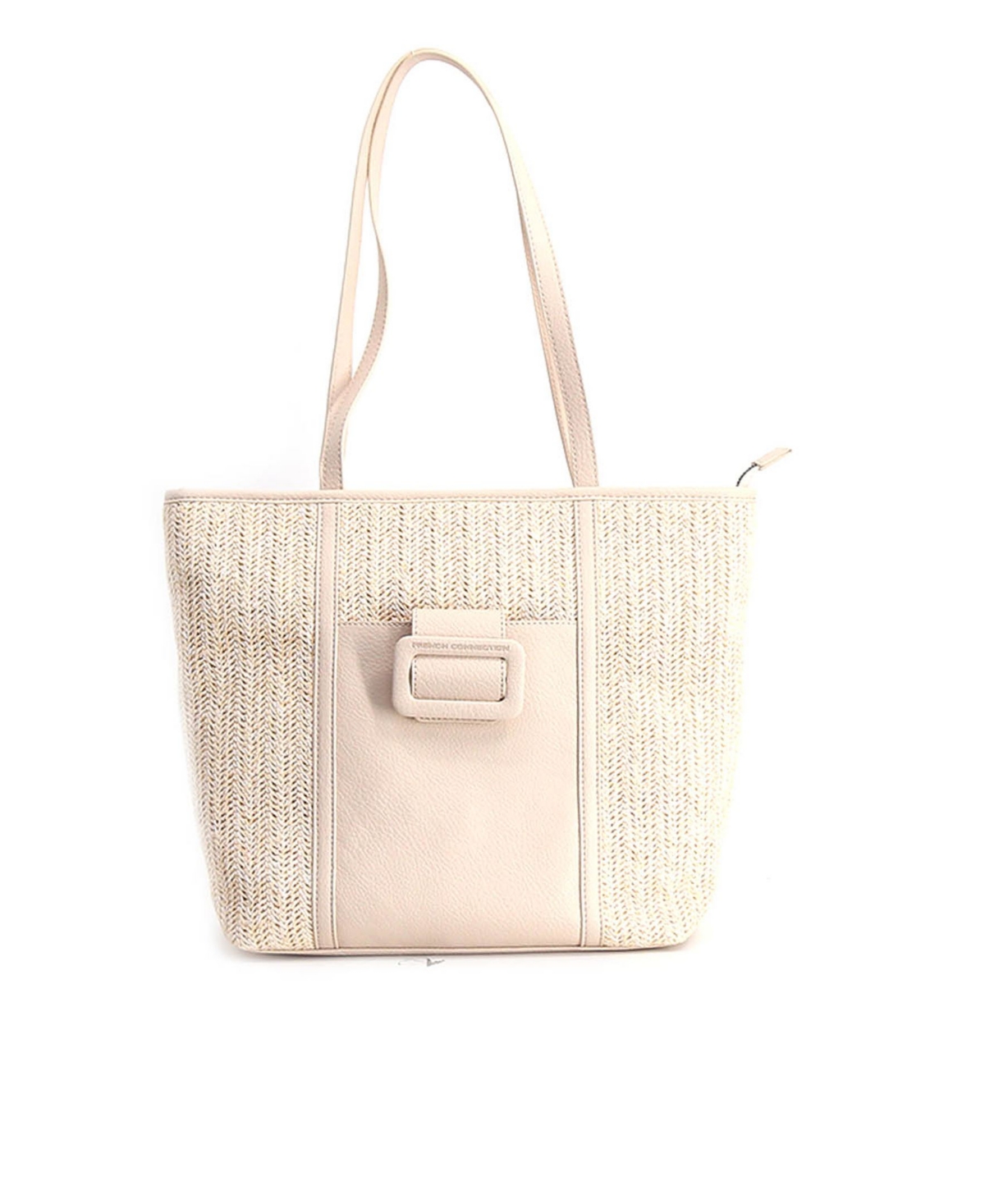 FRENCH CONNECTION LUCIA STRAW DOUBLE HANDLE TOTE BAG 