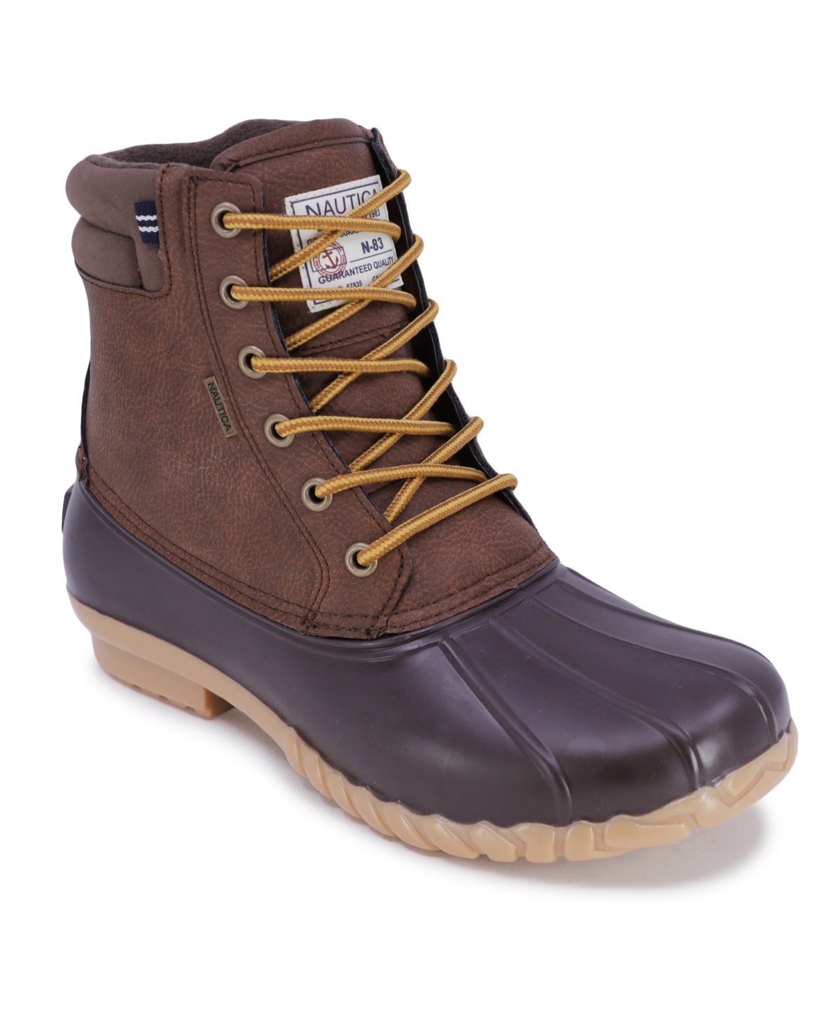 Shop Nautica Men's Channing Cold Weather Lace-up Boots In Tan Pebbled