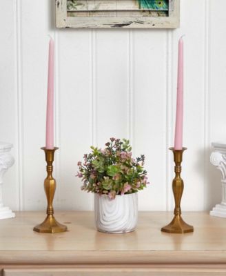 Eucalyptus Artificial Plant in Marble Finished Vase