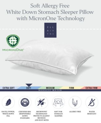 White Down Soft MicronOne Dust Mite Bedbug Allergen-Free Pillow, Queen