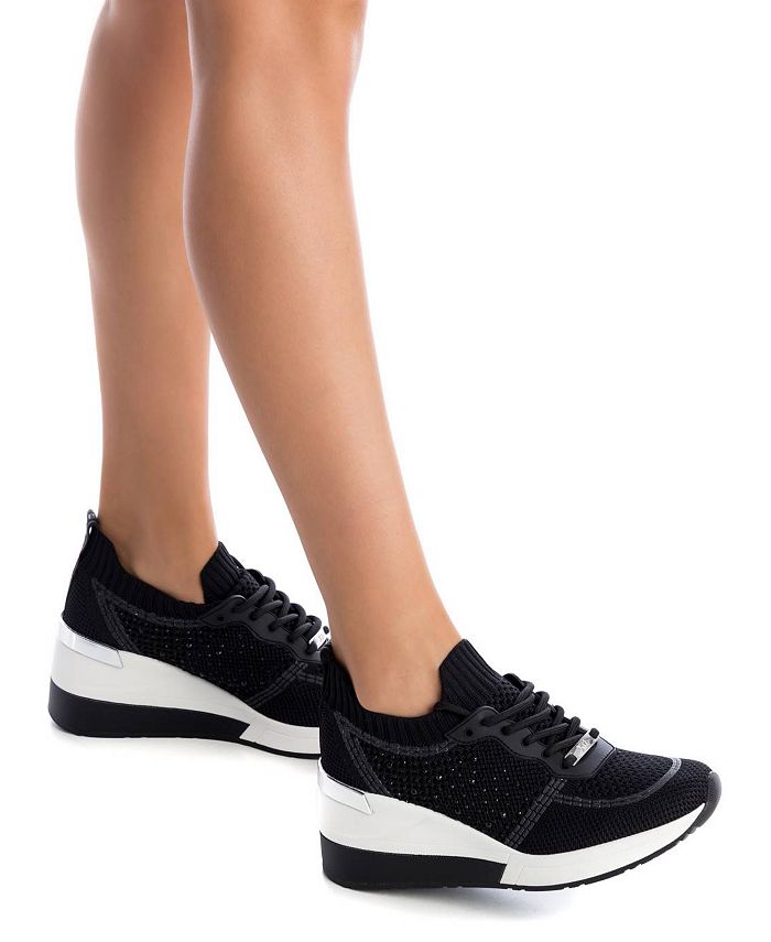 XTI Women's Wedge Sneakers Black Macy's