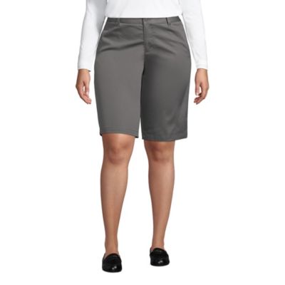 Women's Plus Size Plain Front Blend Chino Shorts