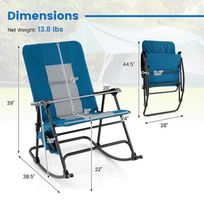 Foldable Rocking Padded Chair Portable Camping Chair