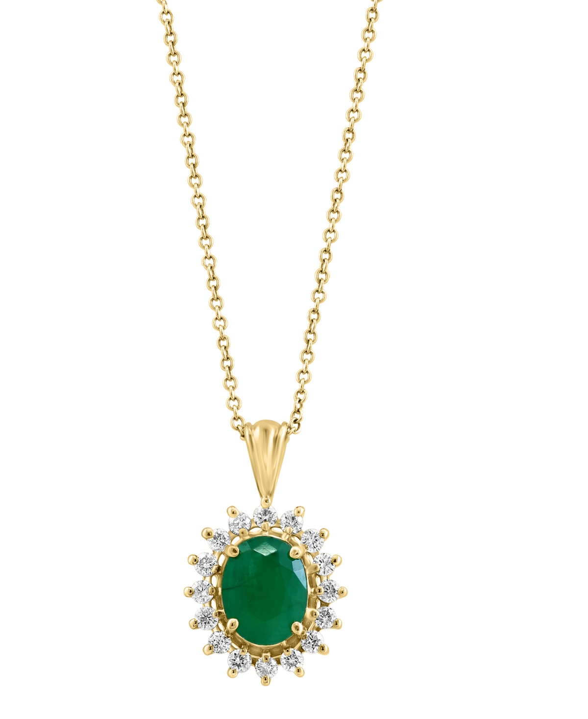 Royalty Inspired by Effy Sapphire (1-9/10 ct. t.w.) and Diamond (3/8 ct. t.w.) Oval Pendant in 14k White Gold and 14k Yellow Gold, Created for Macy's