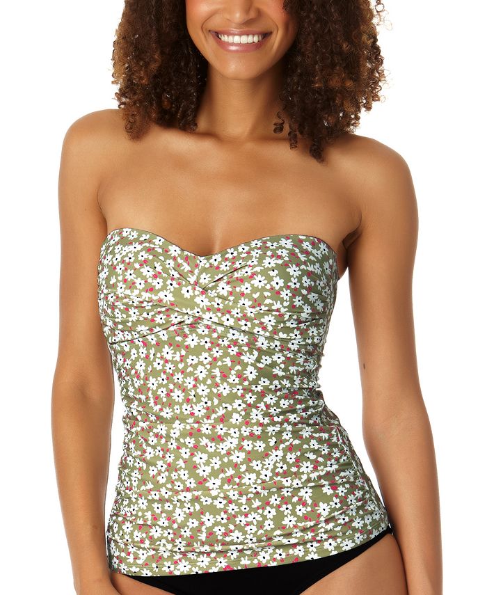 Anne Cole Women's Floral-Print Twist-Front Shirred Tankini Top - Macy's
