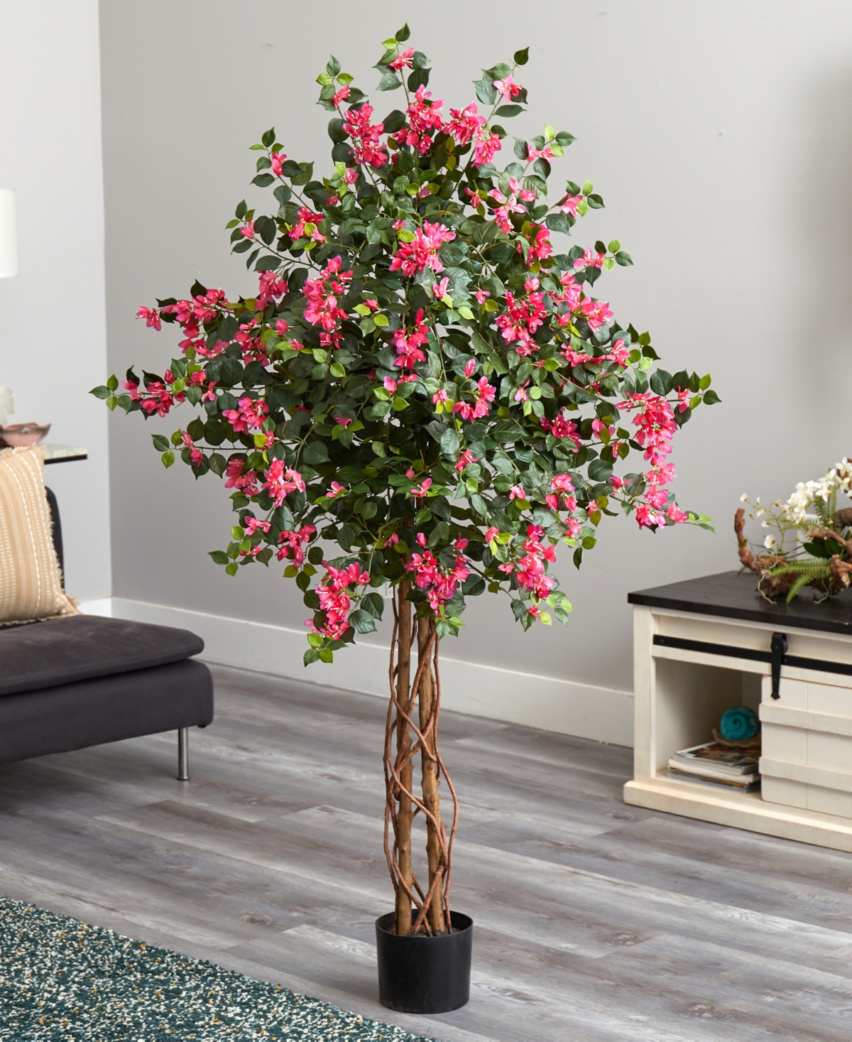 Shop Nearly Natural 5.5' Bougainvillea Artificial Tree In Pink
