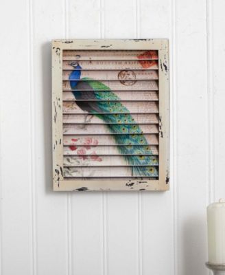 Peacock Window Shutter Wall Decor