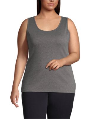 Lands' End Plus Size Cotton Tank Top - Macy's