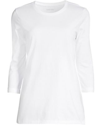 Women's Plus Size 3/4 Sleeve Cotton Supima Crewneck Tunic