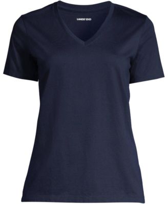 Plus Size Relaxed Supima Cotton V-Neck T-Shirt