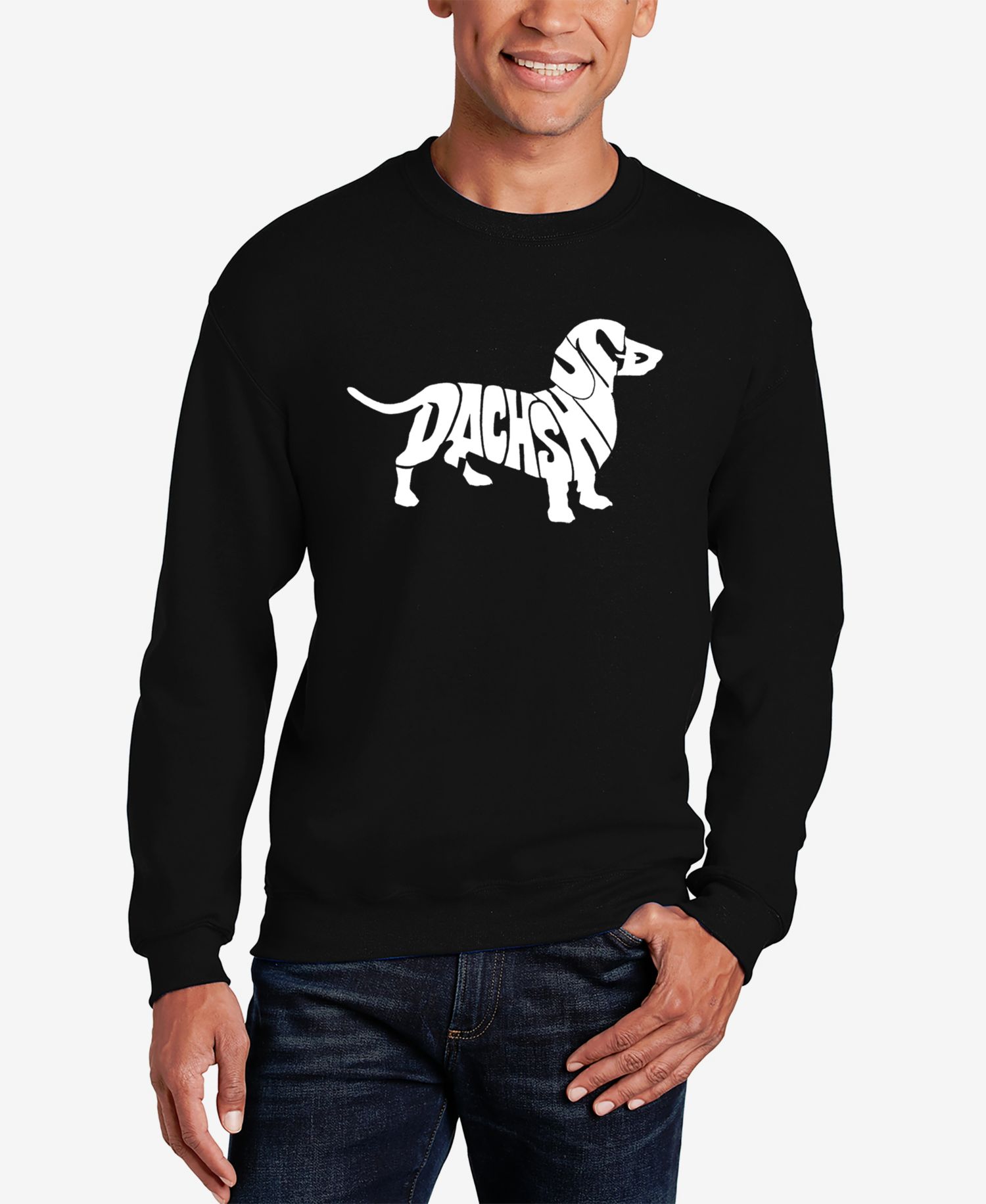 Men's Word Art Crewneck Dachshund Sweatshirt