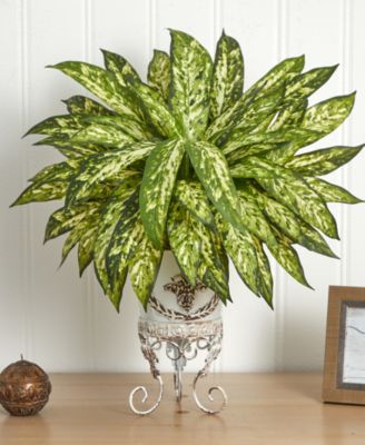 2' Aglaonema Artificial Plant in Metal Planter