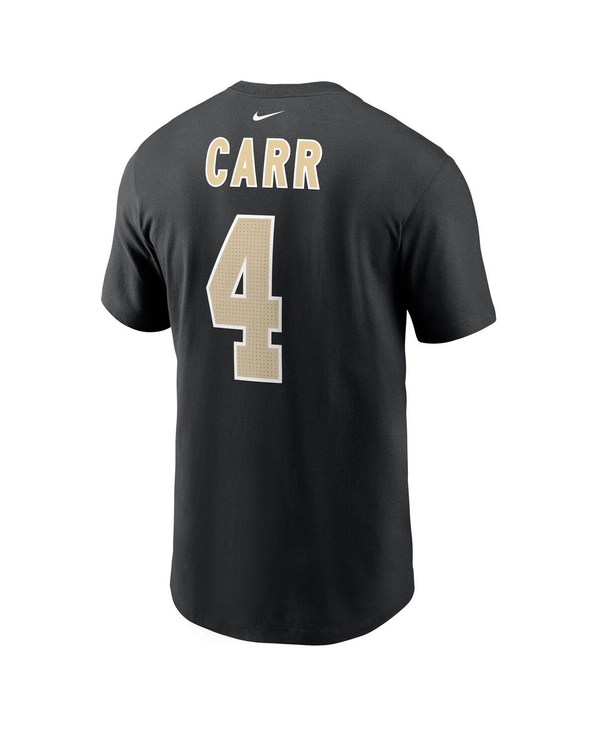Nike Men's  Derek Carr Black New Orleans Saints Player Name And Number T-shirt In Black