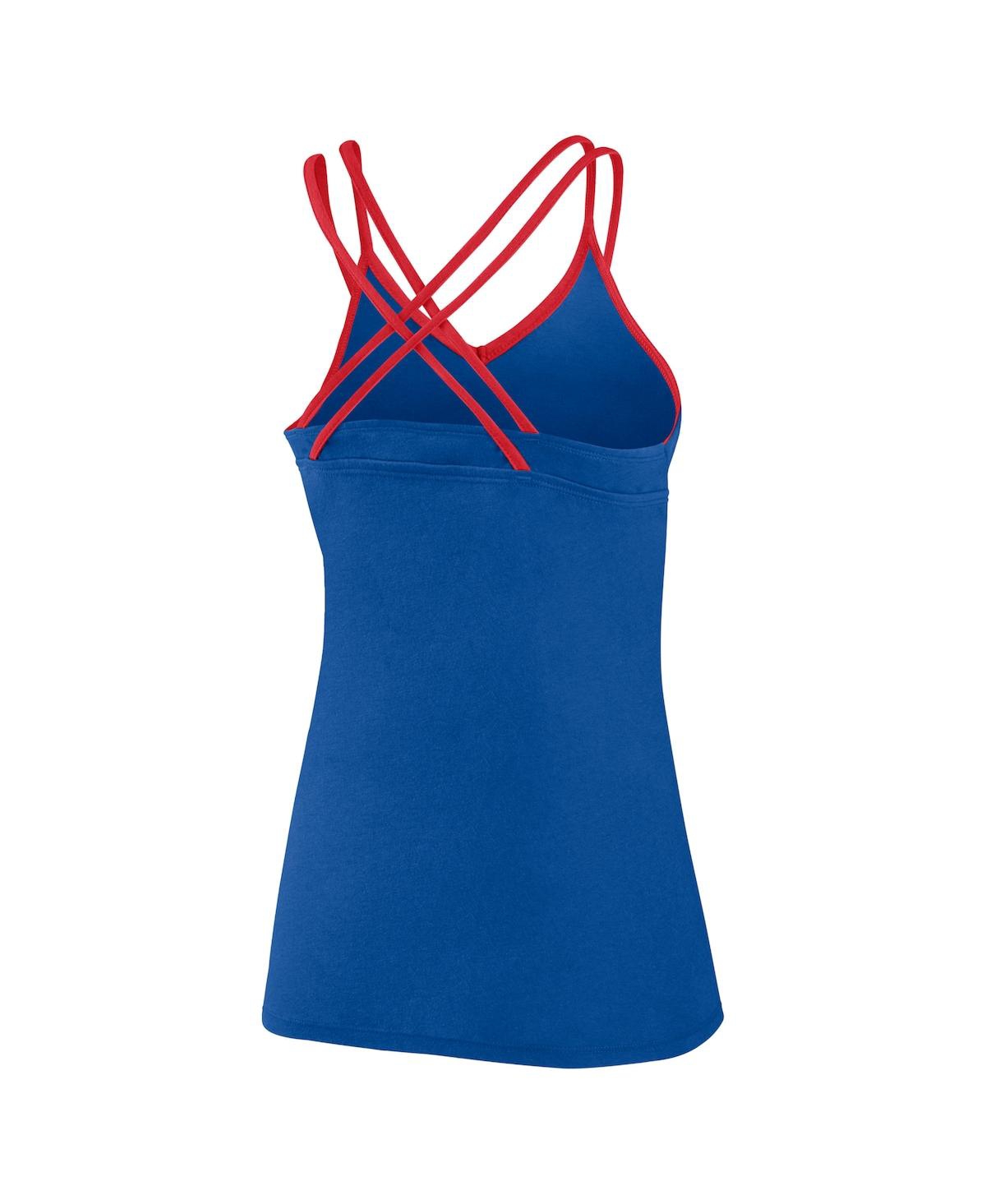 Fanatics Branded Royal Chicago Cubs Barrel It Up Cross Back V-neck Tank Top In Royal
