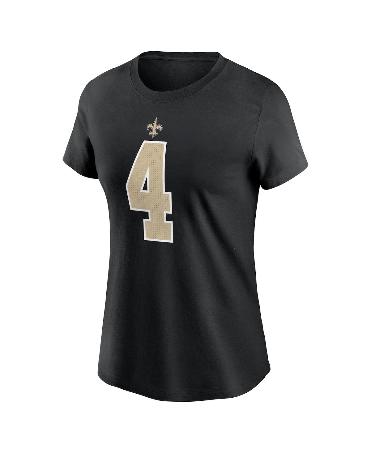 Nike Women's  Derek Carr Black New Orleans Saints Player Name And Number T-shirt In Black