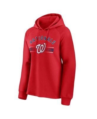 Women's Red Washington Nationals Perfect Play Raglan Pullover Hoodie