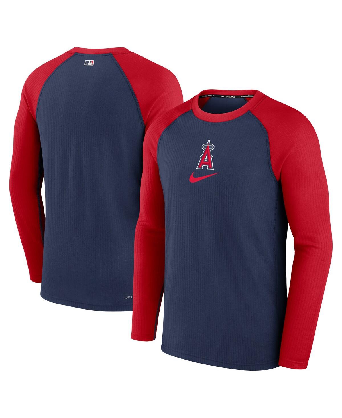 Nike Men's  Navy Los Angeles Angels Authentic Collection Game Raglan Performance Long Sleeve T-shirt In Navy