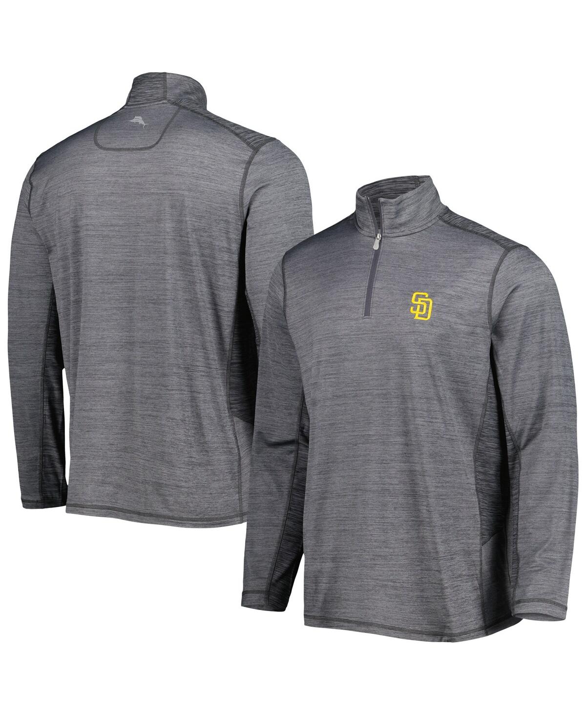 Tommy Bahama Gray San Diego Padres Delray Islandzone Half-zip Top In Gray