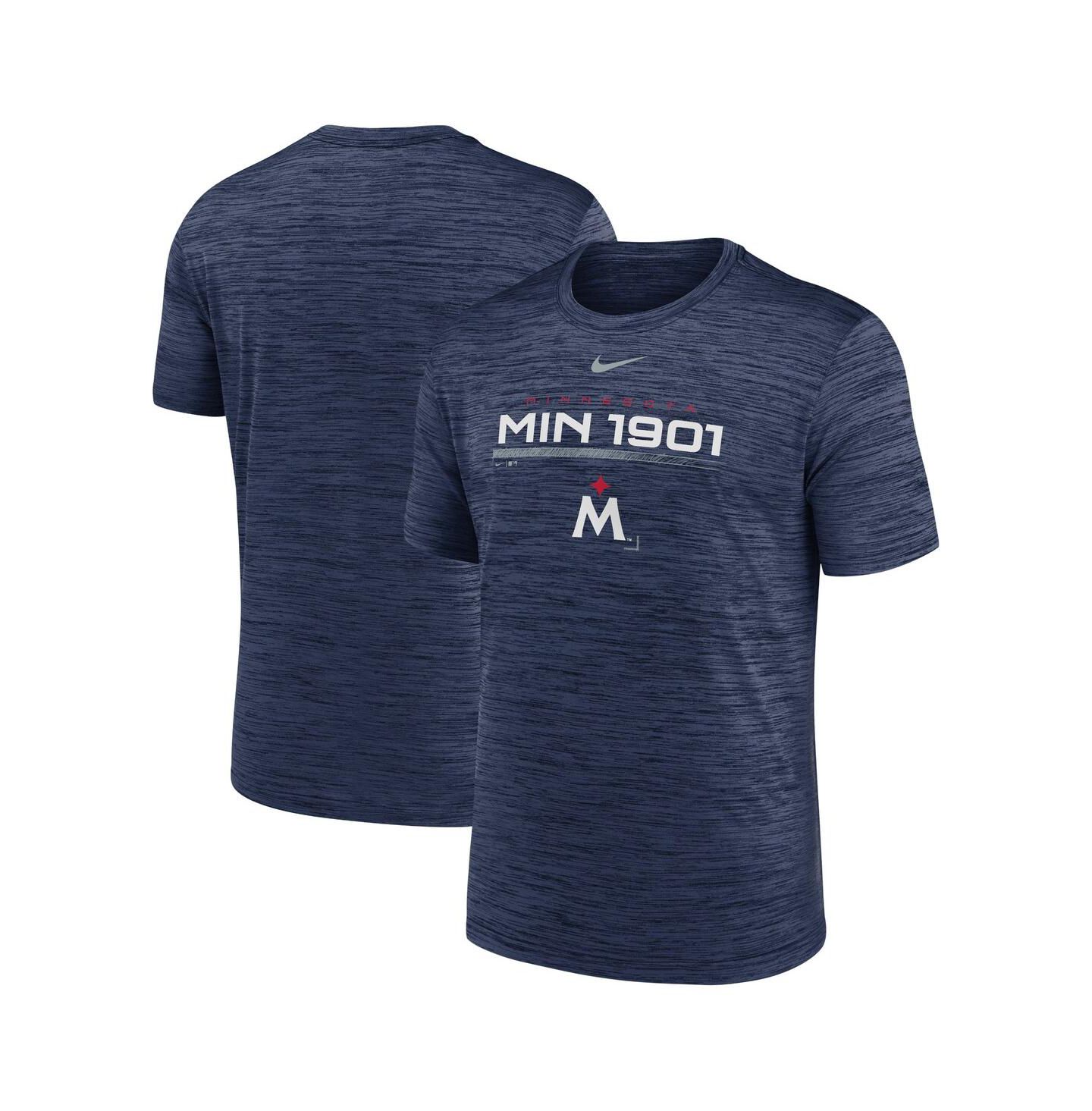 Мужская футболка Nike Navy Minnesota Twins Wordmark Velocity Performance — фото 1