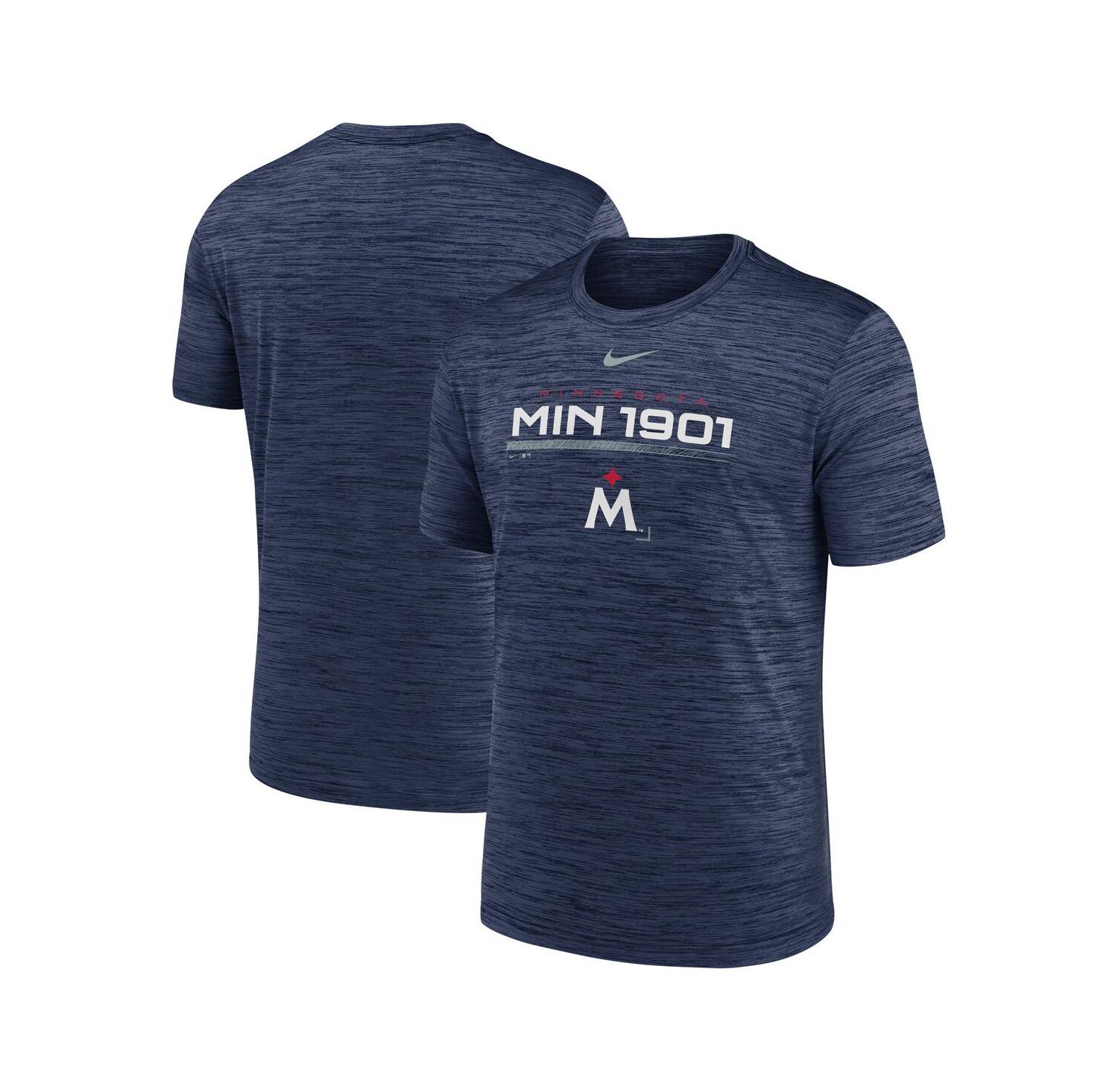 Men's Navy Minnesota Twins Wordmark Velocity Performance T-shirt