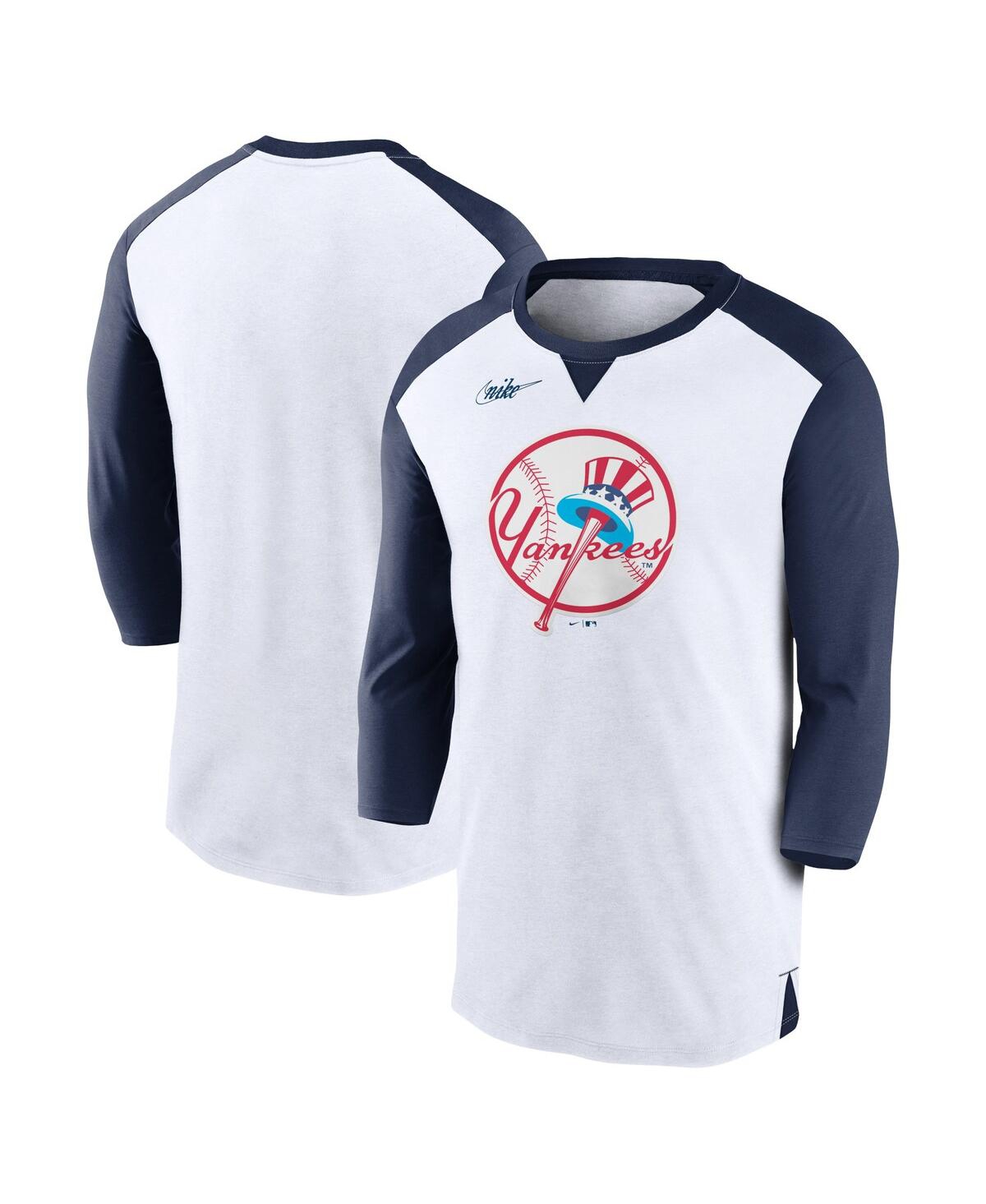 Nike Men's Gray and Navy New York Yankees Game Authentic Collection  Performance Raglan Long Sleeve T-shirt