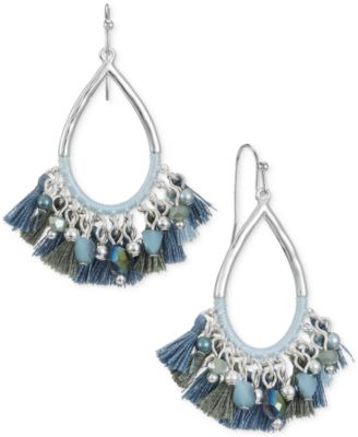 Style & Co - Mixed Bead & Tassel Open Pear-Shape Drop Earrings