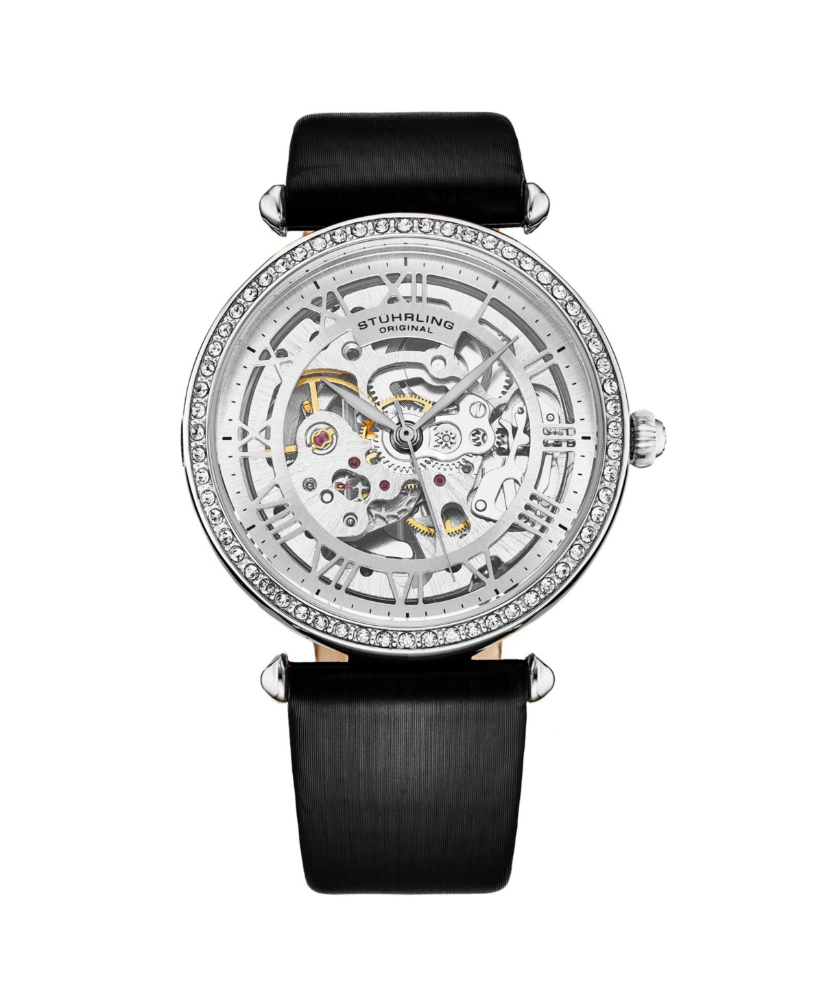 Stuhrling Women's Legacy Black Leather , Silver-Tone Dial , 45mm Round Watch — фото 2